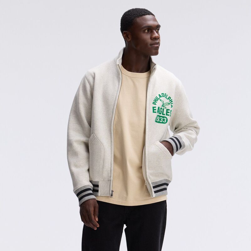 ファナティクス メンズ アウター ジャケット・ブルゾン フリース Fanatics Oatmeal Philadelphia Eagles IconicFleece FullZip Jacket Ea
