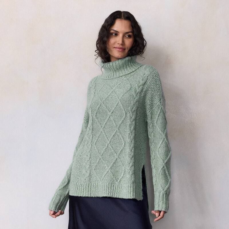LC Lauren Conrad レディース アウター ニット・セータートルネック Womens LC Lauren Conrad Turtleneck Cable Tunic Sweater Lor