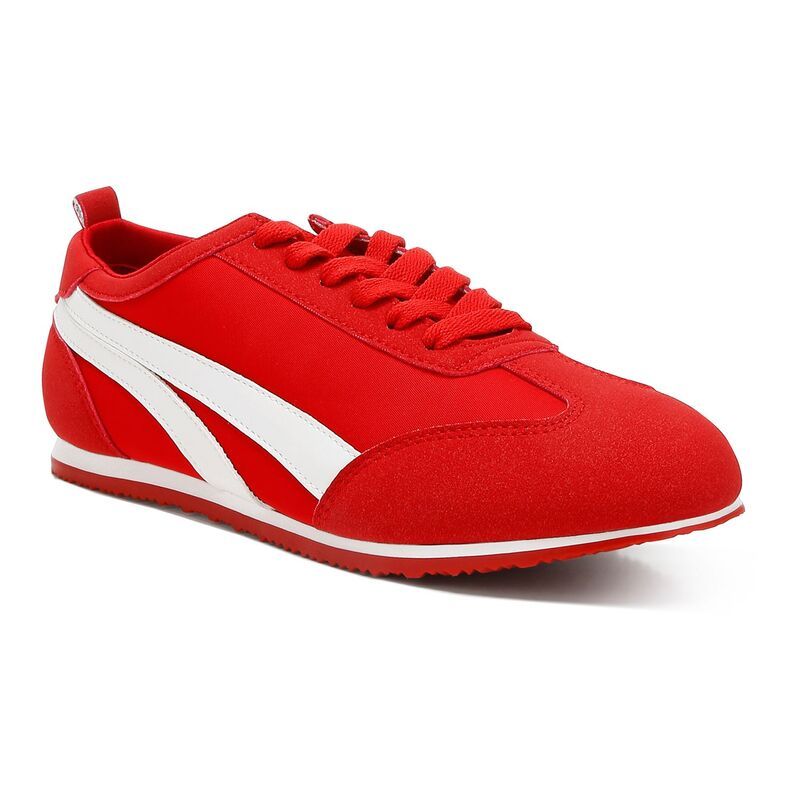 ロンドンラグ レディース シューズ スニーカー トール レース London Rag Montek Womens Metallic LaceUp Sneakers Red レッド