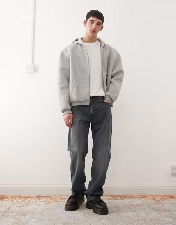 ウィークデイ メンズ ボトムス デニムパンツ リラックスフィット ジーンズ Weekday Space relaxed fit straight jeans in dark blue wash Kou