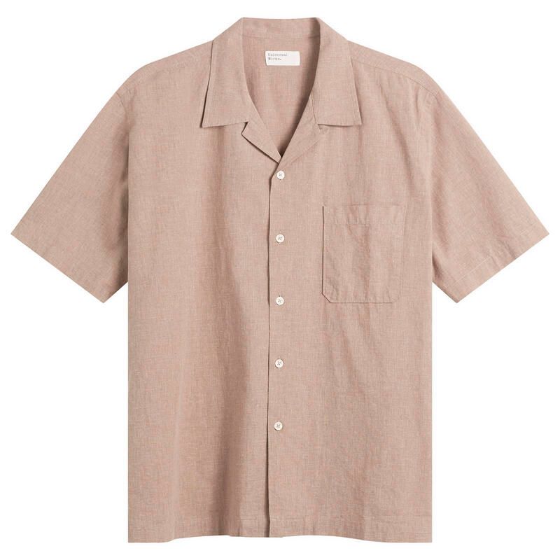 ユニバーサルワークス メンズ トップス シャツ リネン Universal Worksido Linen Mix Road Shirt Brown ブラウン
