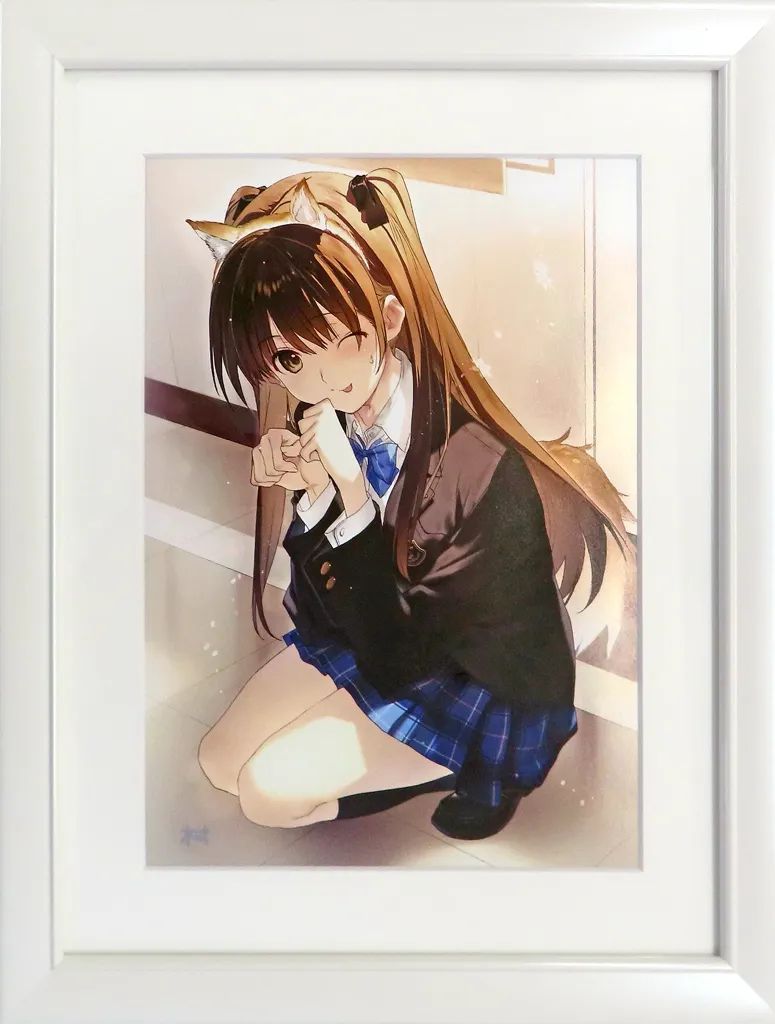 【中古】原画イラストボード 付属品付)『WHITE ALBUM2』なかむらたけし箔押しサイン入り描き下ろし複製原画「小木曽雪菜」A4サイズ