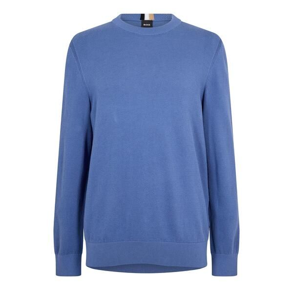 ボス メンズ アウター ニット・セーター Boss Mens EcaioP Knitted Jumper Open Blue ブルー