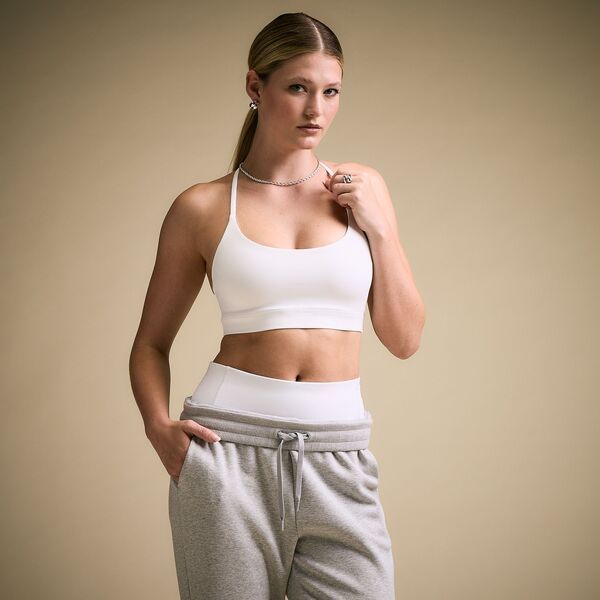 キャリー レディース アンダーウェア ブラジャー CALIA Womenstrive Low Support Strappy Back Bra Pure White ホワイト