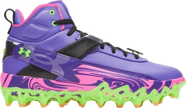 アンダーアーマー メンズ シューズ スニーカー Under Armour Mens Harper 10 Pro Mad House TPU Baseball Cleats PurpleGreen グリ