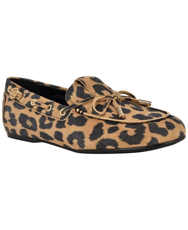 ゲス レディース シューズ スリッポン・ローファー スエード GUESS Womens Aisha Soft Suede Boat Shoe Loafers Leopard Suede アニマル