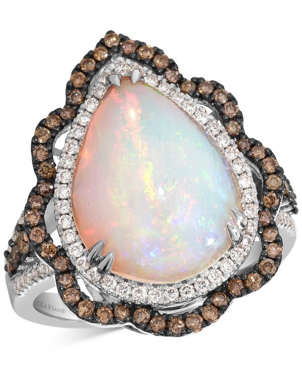 ル ヴァン レディース アクセサリー リング Le Vianeopolitan Opal 4 ctw Diamond 34 ctw Wavy Halo Pear Statement Ring in 1