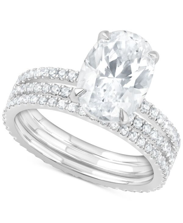バッジェリーミシュカ レディース アクセサリー リング Badgley Mischka Certified Lab Grown Diamond Oval Bridal Set 3 ctw in 14k
