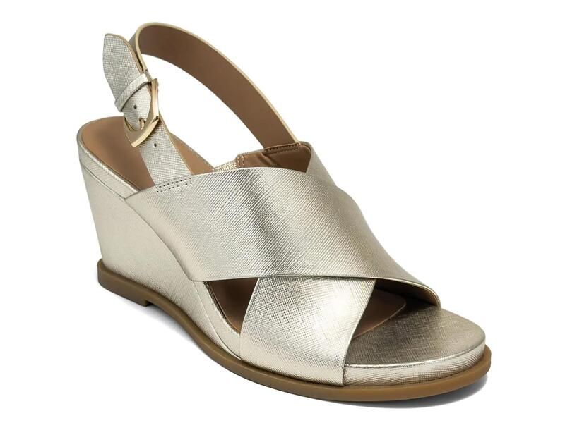 エアロソールズ レディース シューズ サンダル Aerosoles Dayonara Wedge Sandal Gold Metallic ゴールド