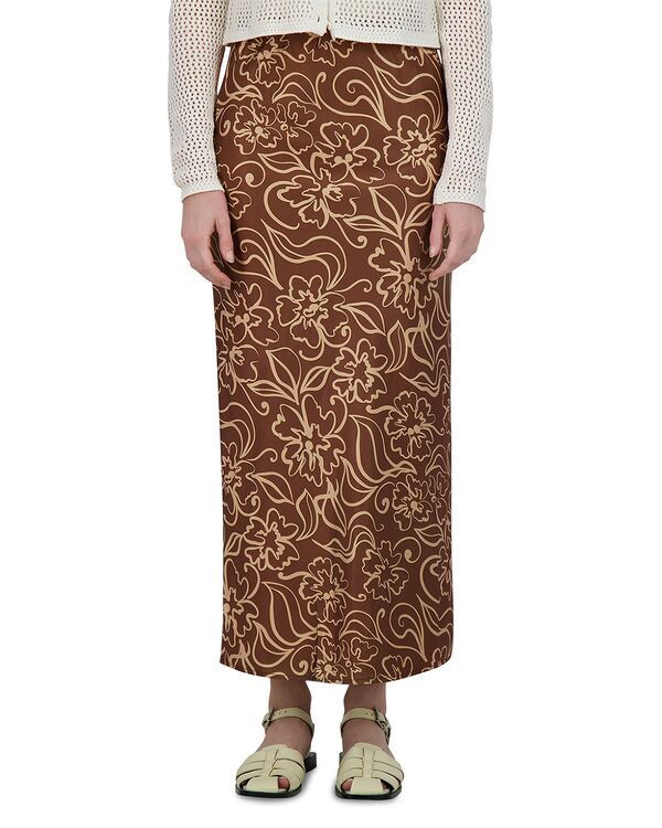 ポイント レディース ボトムスカート サテン Point Satin Slip Skirt Abstract Floral
