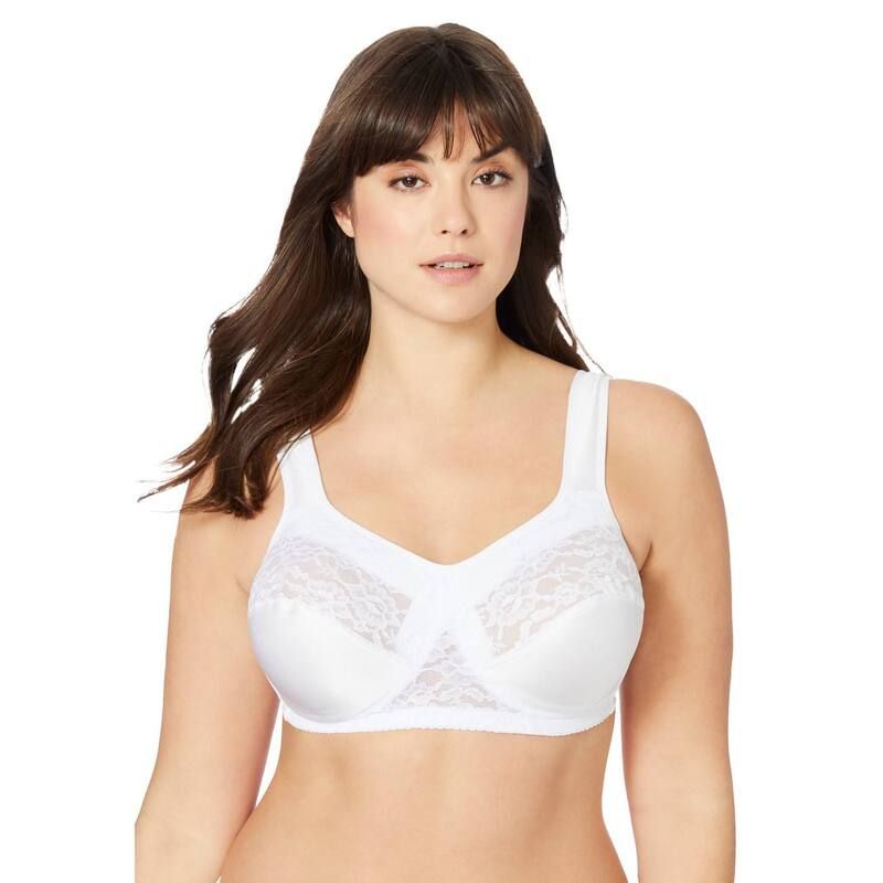 コンフォート チョイス レディース アンダーウェア ブラジャー プラスサイズ Comfort Choice Womens Plusizeasy Enhancer Wireless Bra White