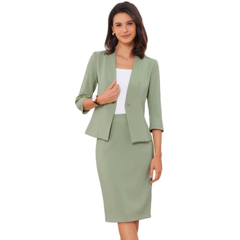 アレグラ ケー レディース アウター ジャケット・ブルゾン スカート ブレザー ALLEGRA K Businesskirt Suit Set for Womens 2 Piece Office Wo