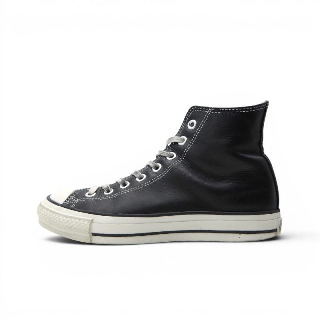 CONVERSE LEATHER ALL STAR J HI BLACK サイズ26.5cm 箱無し コンバース レザー オールスター ハイ スニーカー 大名店
