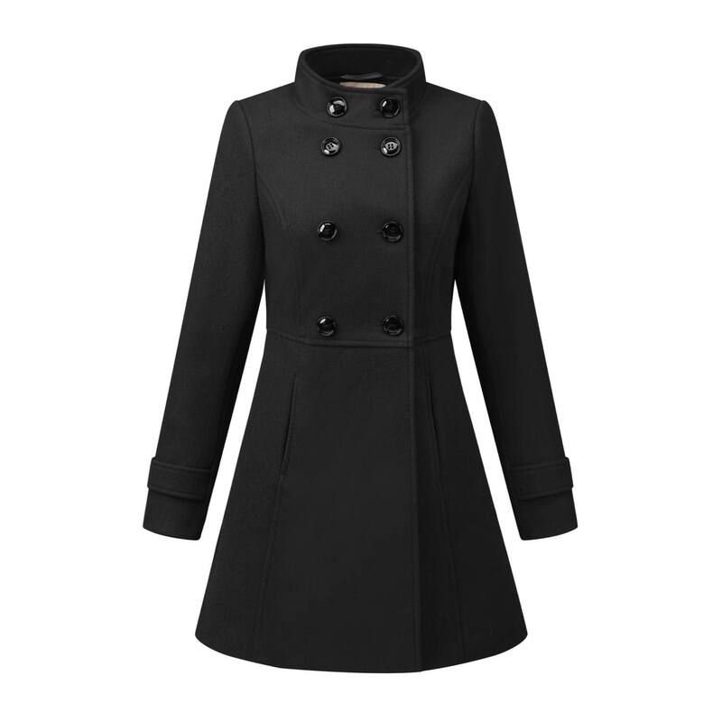 アレグラ ケー レディース アウター ジャケット・ブルゾン コート ALLEGRA K Womenstand Collar Long Sleeves Double Breasted Trendy Wi 22,185円