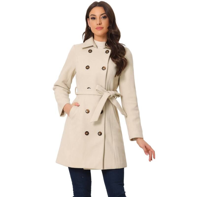 アレグラ ケー レディース アウター ジャケット・ブルゾン ボタンダウン コート ダウン ALLEGRA K Winter Coat for Womens Peter Pan Collar Doubl