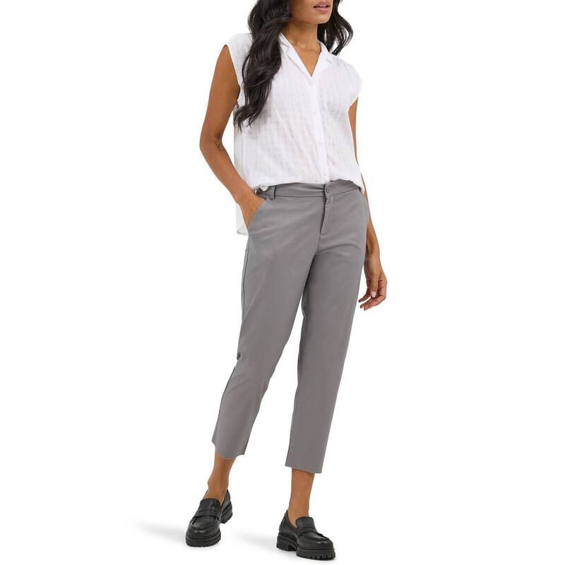 リー レディース ボトムス カジュアルパンツ キャップ Womens Lee Wrinkle Free Capri Pants Hd Lee Gray グレー