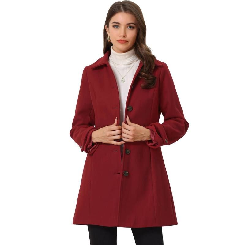 アレグラ ケー レディース アウター ジャケット・ブルゾン コート ALLEGRA K Womens Classic Single Breasted Winter Long Trenchcoat wi