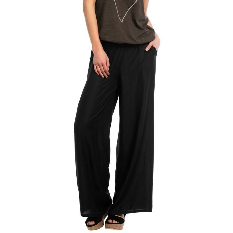 Ellos レディース ボトムス カジュアルパンツ プラスサイズ ellos Plusize WideLeg Soft Pants With Back Elastic Black ブラック