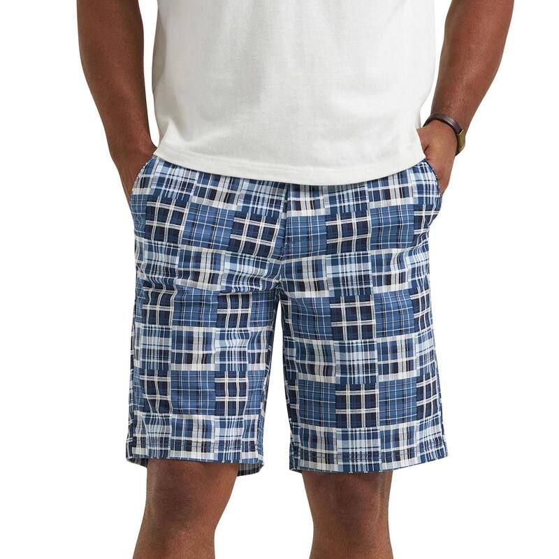 リー レディース ボトムス ハーフパンツ・ショーツ ショートパンツ Mens Lee 10 Extreme Motion Flat Front Shorts Rivet Navy Madras ネイビ