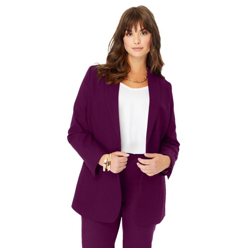 ロアマンズ レディース アウター ジャケット・ブルゾン プラスサイズ ブレザー Roamans Womens Plusize Bendover Blazer Dark Berry