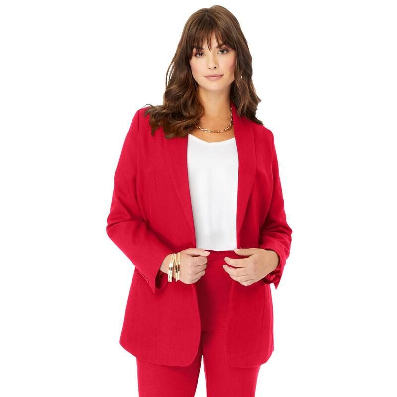 ロアマンズ レディース アウター ジャケット・ブルゾン プラスサイズ ブレザー Roamans Womens Plusize Bendover Blazer Vivid Red レッド