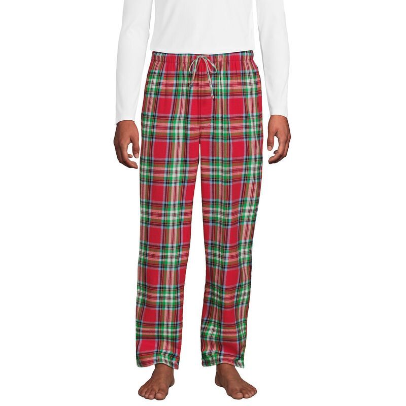 ランズエンド レディース アンダーウェア ナイトウェア パンツ Mens Lands End Flannel Pajama Sleepants Heritage Red Plaid レッド