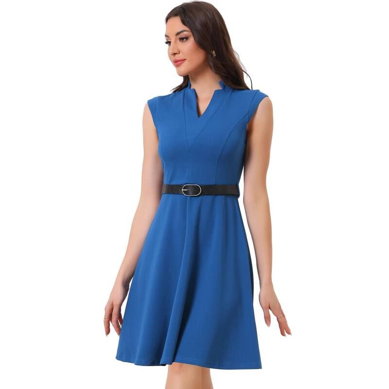 アレグラ ケー レディース トップス ワンピース ノースリーブ ALLEGRA K Elegant Dress For Womensplit Neck Wear To Work Sleeveless