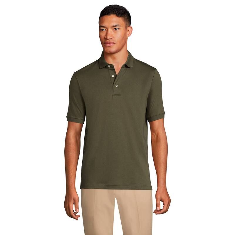 ランズエンド レディース トップス Tシャツ ポロシャツ Mens Lands End Super Soft Supima Polo Forest Moss フォレスト