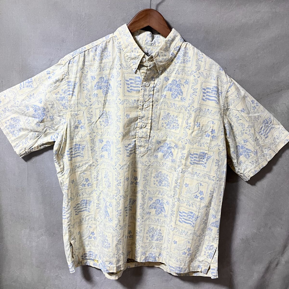 Reyn Spooner レインスプーナー 80's Lahaina Sailor 金タグ ヌードタグ ラハイナセイラー プルオーバー ハワイアン シャツ XL イエロー