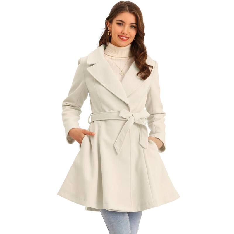 アレグラ ケー レディース アウター ジャケット・ブルゾン コート ALLEGRA K Elegant Overcoat For Womenshawl Collar Single Winter Bel