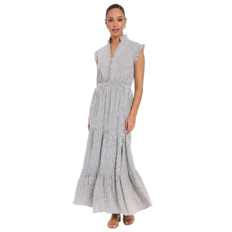 ロンドンタイムス レディース トップス ワンピース ティアード プチ シャーリング マキシ Petite London Timesmocked Waistiered Maxi Dress Ivory 22,176円