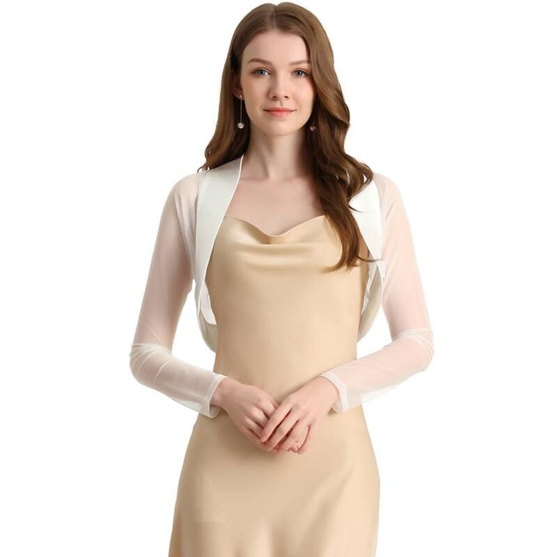 アレグラ ケー レディース アウター ニット・セーター カーディガン ALLEGRA K Womens Elegant Bolero Shrugs Open Front Solid Crop Card