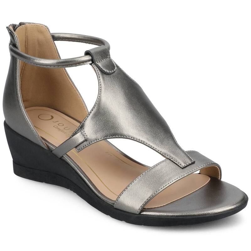 ジャーニー レディース シューズ サンダル Journee Trayle Womens Wedge Sandals Pewter ピューター