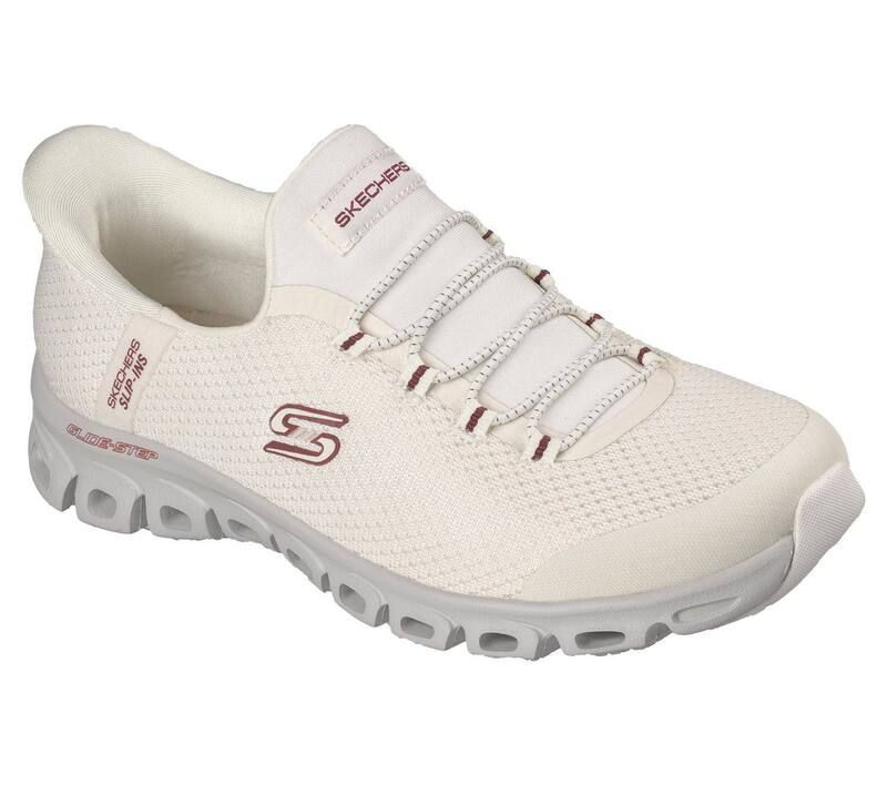スケッチャーズ レディース シューズ スニーカー Skechers Hands Free Slipins GlideStepursuit Womensneakers White Brown ホワイト
