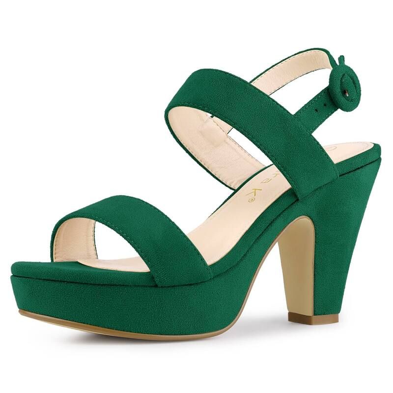 アレグラ ケー レディース シューズ パンプス プラットフォーム サンダル ヒール ALLEGRA K Womenslingback Platform Heels Chunky Higheel San