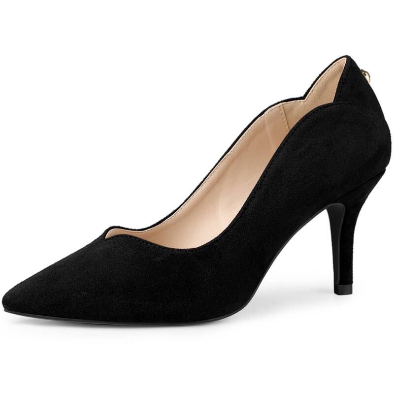 アレグラ ケー レディース シューズ パンプス ヒール ALLEGRA K Womens Pointed Toe Pull on Stiletto Heels Pumps Black ブラック