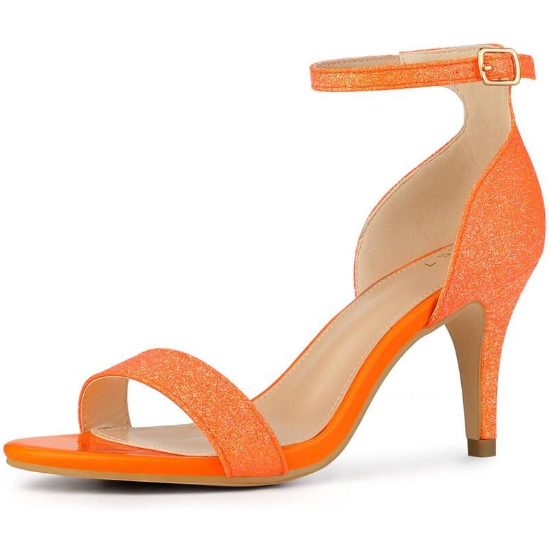 アレグラ ケー レディース シューズ パンプス サンダル アンクル ヒール ALLEGRA K Womens Glitter Ankle Strap Stiletto Heel Sandals Ora