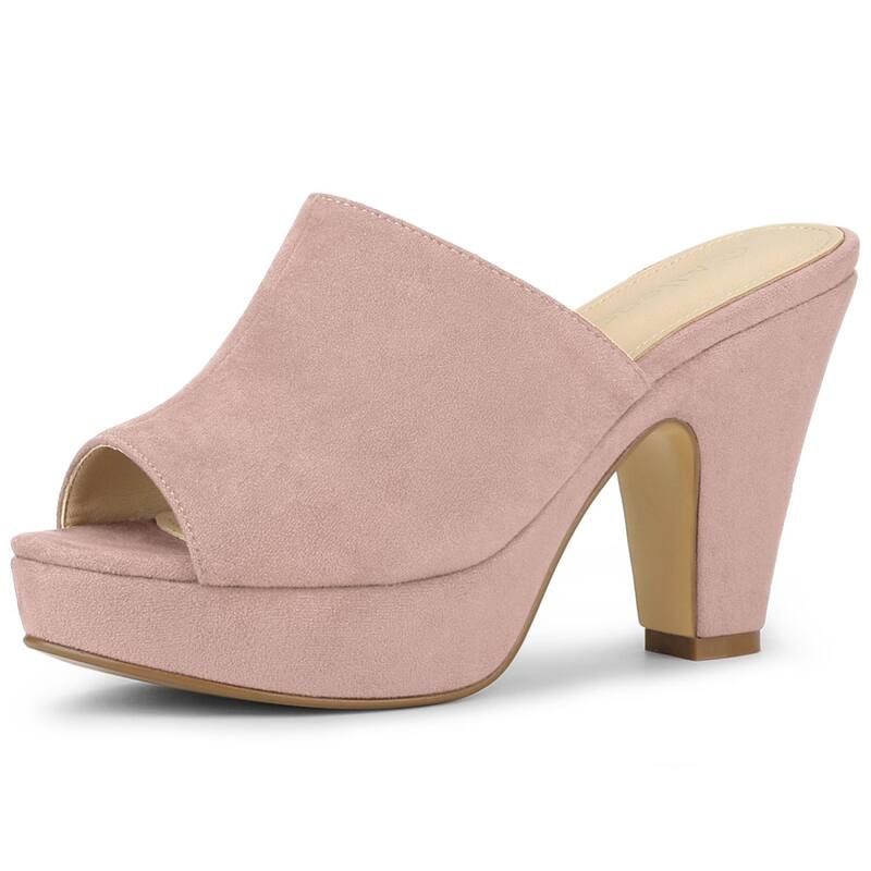 アレグラ ケー レディース シューズ パンプス プラットフォーム サンダル ヒール ALLEGRA K Womens Open Toe Platform Chunky Heel Slidesandal