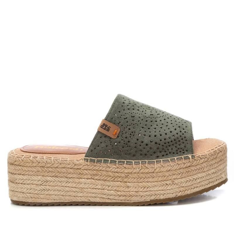 リフレッシュ レディース シューズ サンダル プラットフォーム Womens Jute Wrapped Platform Sandals Refresh By Xti 172461 Dark Gree