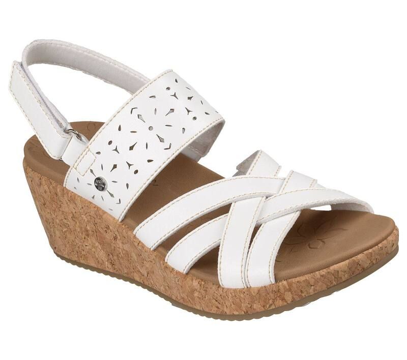 スケッチャーズ レディース シューズ サンダル Skechers Arch Fit Beverlee 20 Womens Wedge Comfort Sandals White ホワイト