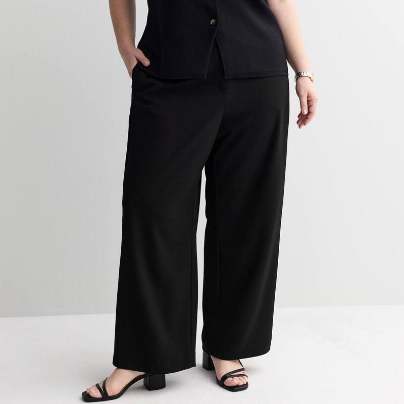 ナインウェスト レディース ボトムス カジュアルパンツ ワイドレッグ プラスサイズ Plusize Nine West Elastic Waist Wide Leg Pants Mineral Bla