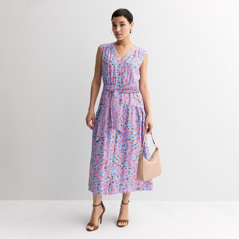 ナインウェスト レディース トップス ワンピース プチ ミディ Petite Nine West Button Front Midi Dress Multi Luisa Floral マルチカラー