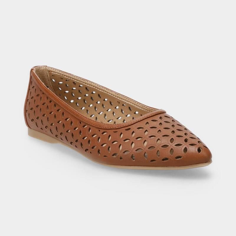 LC Lauren Conrad レディース シューズ サンダル LC Lauren Conrad Cecta Perf Womens Pointed Toe Ballet Flats Cognac