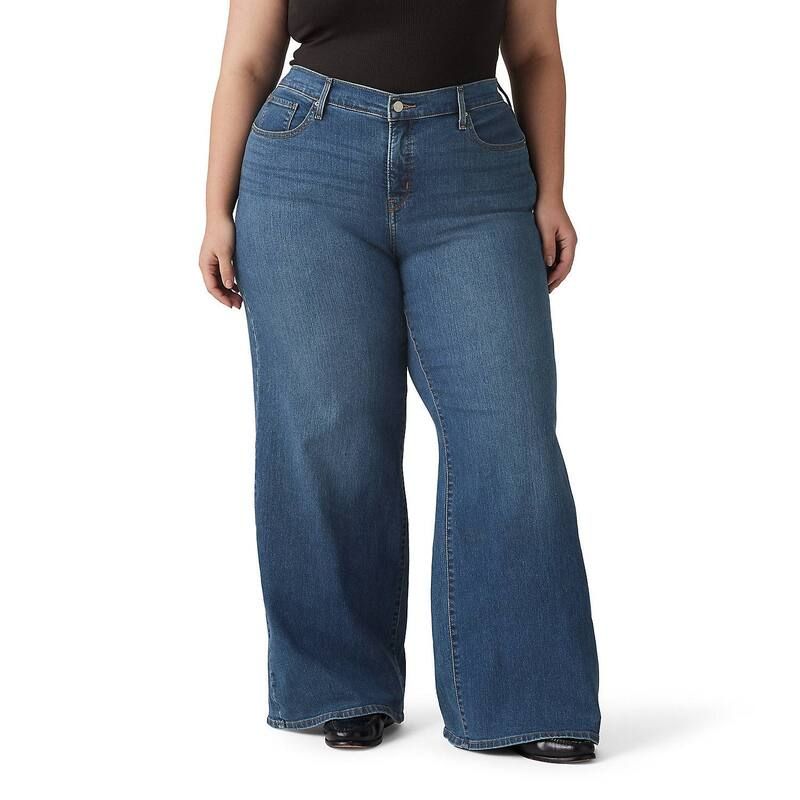 リーバイス レディース ボトムス デニムパンツ プラスサイズ ジーンズ Plusize Levis 318 Shaping WideLeg Jeans Clever Girl