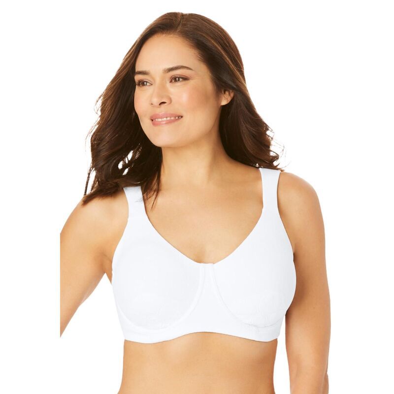 コンフォート チョイス レディース アンダーウェア ブラジャー プラスサイズ Comfort Choice Womens Plusize Petal Boost Underwire Bra White