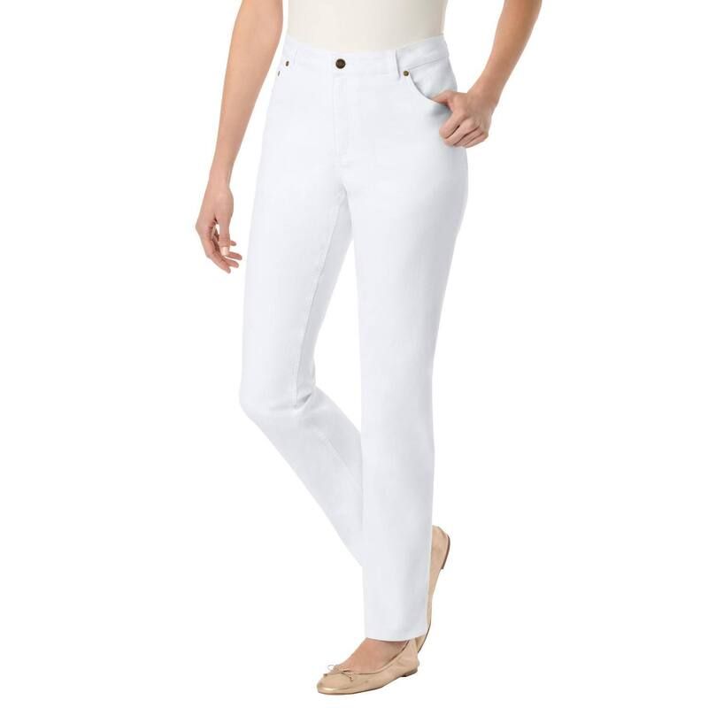 ウーマン ウィズイン レディース ボトムス デニムパンツ プラスサイズ ジーンズ Woman Within Plusize StraightLeg Stretch Denim FivePocket J