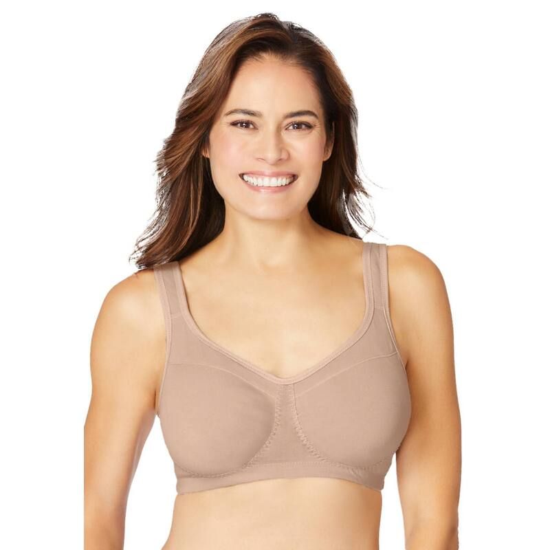 コンフォート チョイス レディース アンダーウェア ブラジャー プラスサイズ Comfort Choice Womens Plusize Wireless Leisure Bra Beige ベージュ