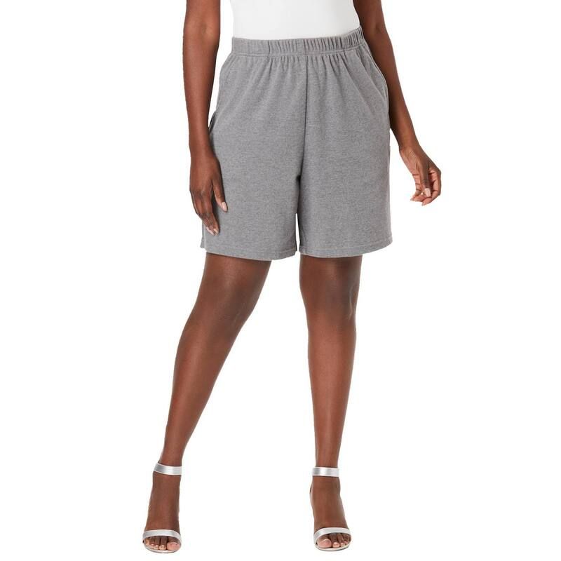 ロアマンズ レディース ボトムス ハーフパンツ・ショーツ プラスサイズ ニット Roamans Womens Plusize Soft Knit PullOn Short Medium Heather