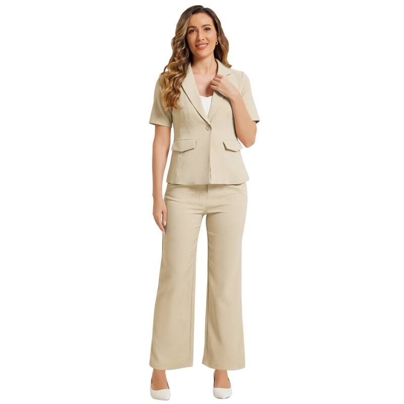 アレグラ ケー レディース アウター ジャケット・ブルゾン パンツ ブレザー ALLEGRA K Womens 2 Pcs Outfits Business Office Suit Set One B