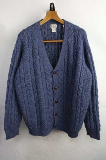 希少 アイルランド製 エルエルビーン L.L.Bean フィッシャーマン カーディガン【XL】【古着】【中古】【メンズ】【ヴィンテージ】 【ビンテージ】 キャンプ アウトドア ケーブル アメカジ 90年代 80年代 90’s 90s 80’s インバーアラン